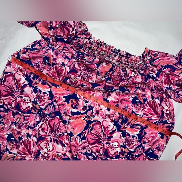 Charlie Paige Tropical Off Shoulder Dress Polyester L/XL - Picture 5 of 6